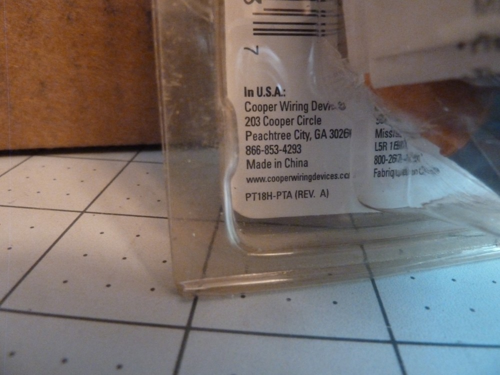 Cooper Wiring Devices PT18H-PTA Programmable Timer - 5 Presets - 1 Pole - WHITE