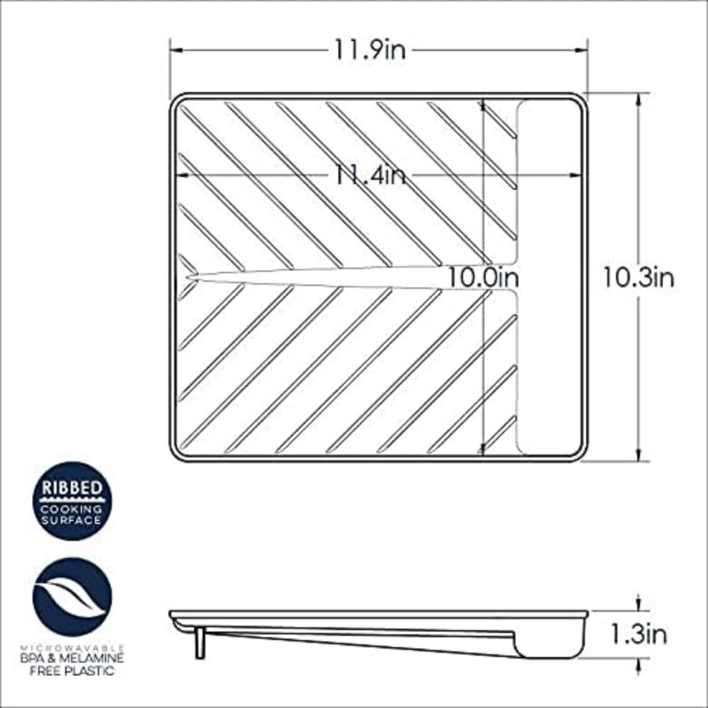 Microwave Bacon Cooker Tray with Crispy Rack and Multi-Function Food Defrosting