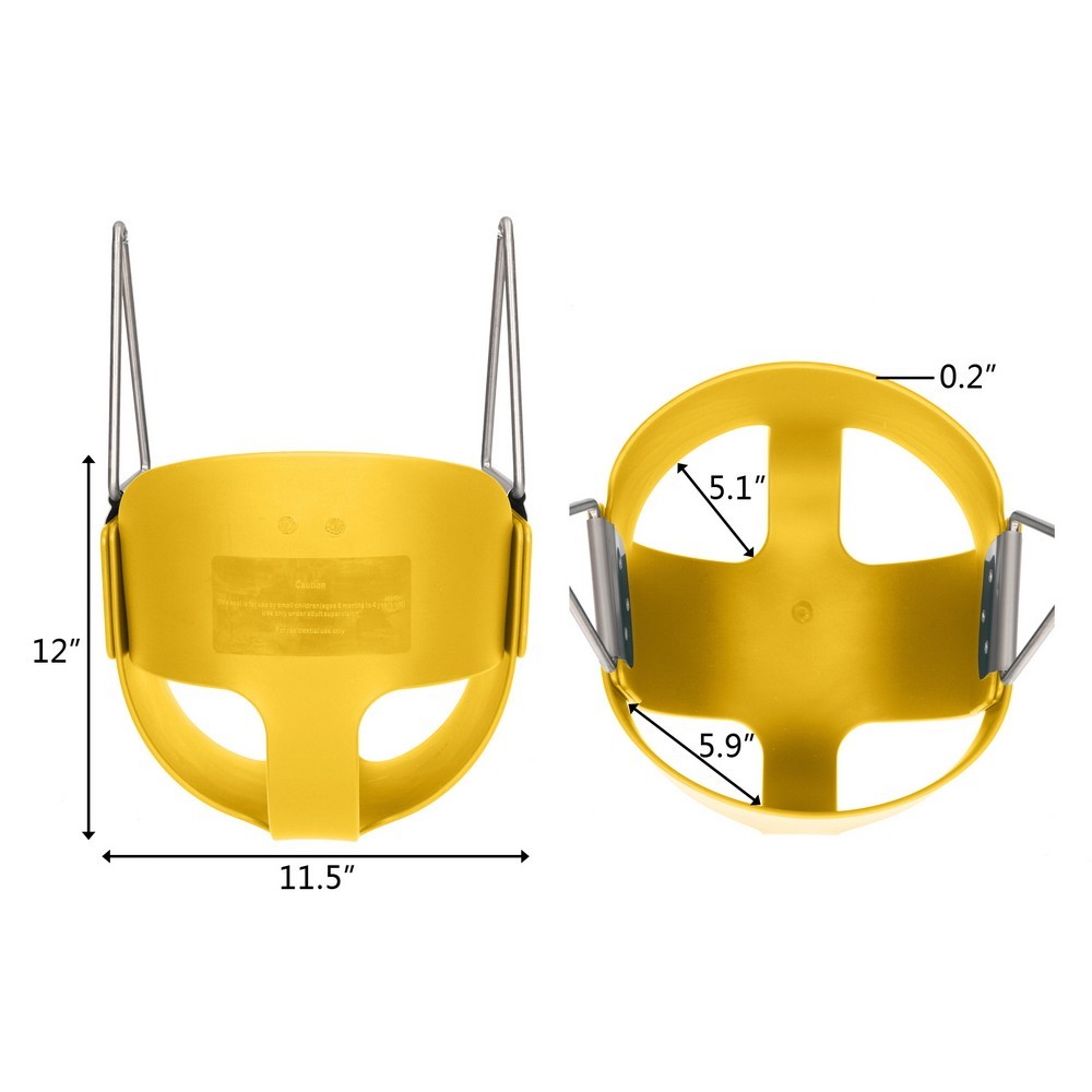 Toddler Bucket Swing, High Back Full Kids Bucket Swings Seat Outdoor Backyard