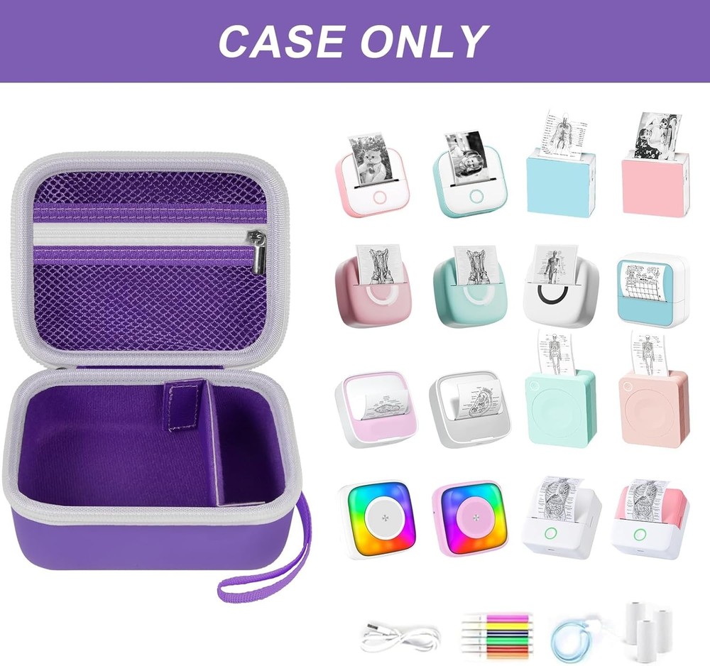 Compact and Stylish Label Maker Storage Case for Memoking T02 & Phomemo Models