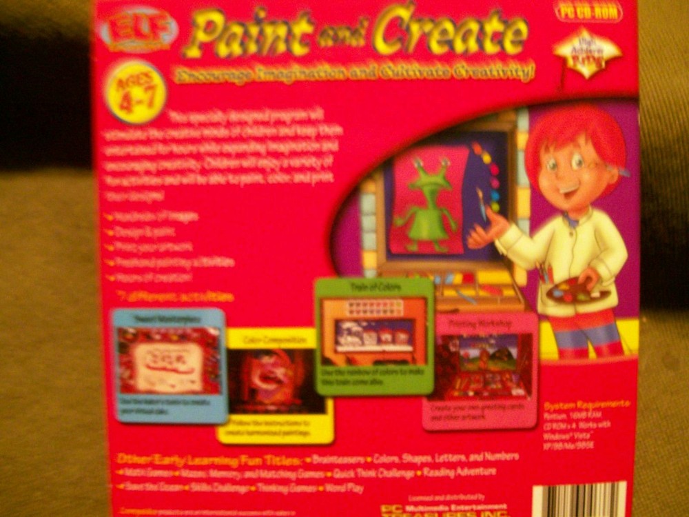 ELF Paint and Create PC CD-ROM (English/Spanish) Ages 4-7