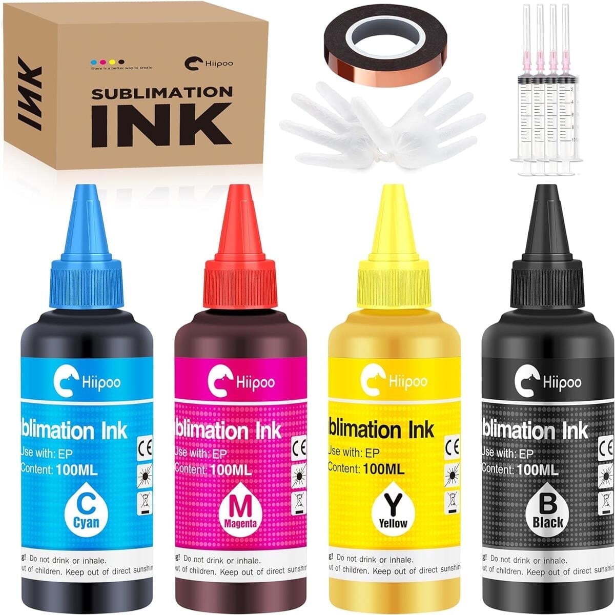4 Pack Sublimation Ink Refilled for ET2400 ET2720 ET2760 ET-2803 XP4100 ET-2803