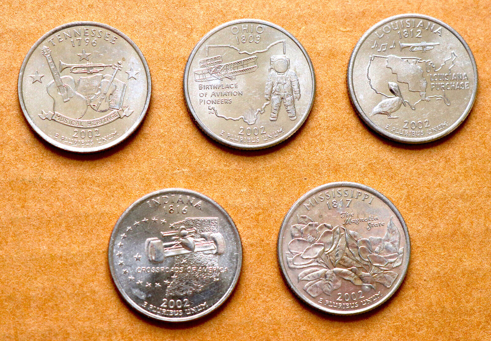 2002 D all 5 State Quarters