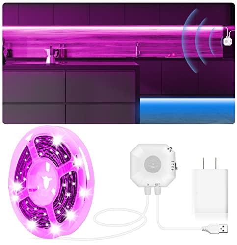 Motion Sensor Lights Indoor Under Bed RGB LED Light Strip 9.84FT Multicolor