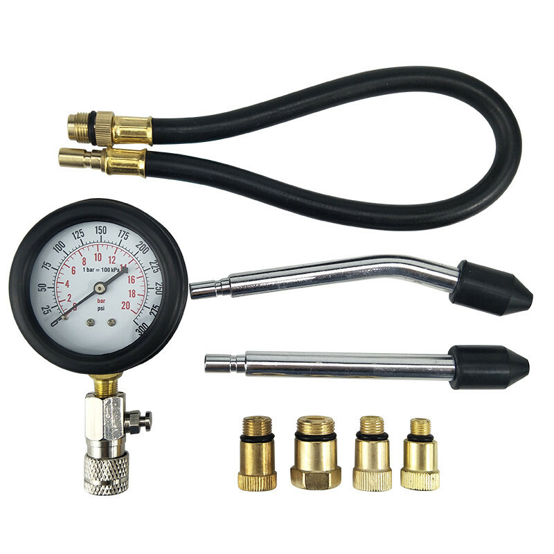 Car Compression Cylinder Pressure Tester Gauge Multi-function Petrol Gas Engine