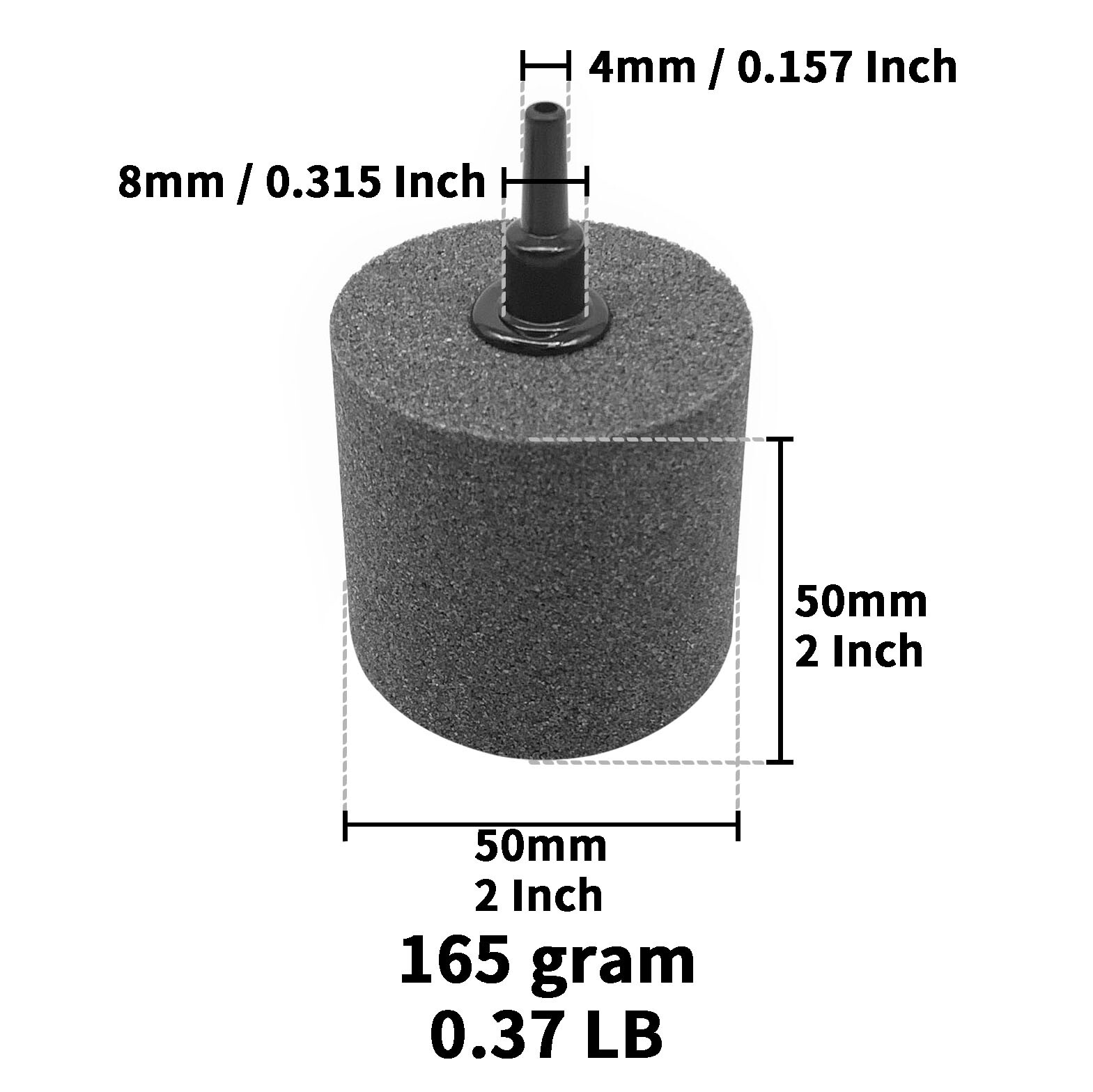 Air Stone for Aquarium & Hydroponics 2" X 2"  Cylinder