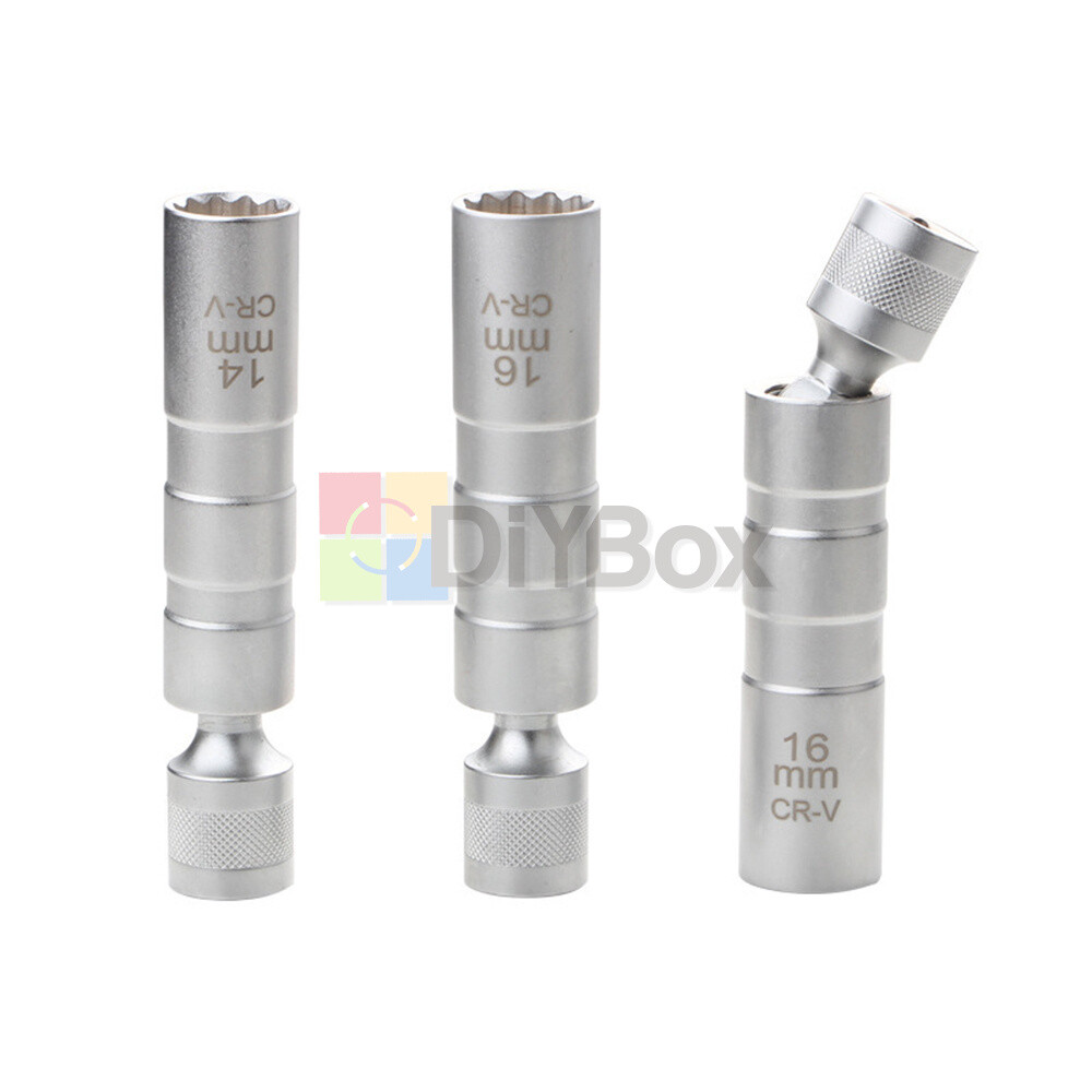 14&16mm 3/8" Drive Thin Walled Magnetic Spark Plug Socket Remover Installer Tool