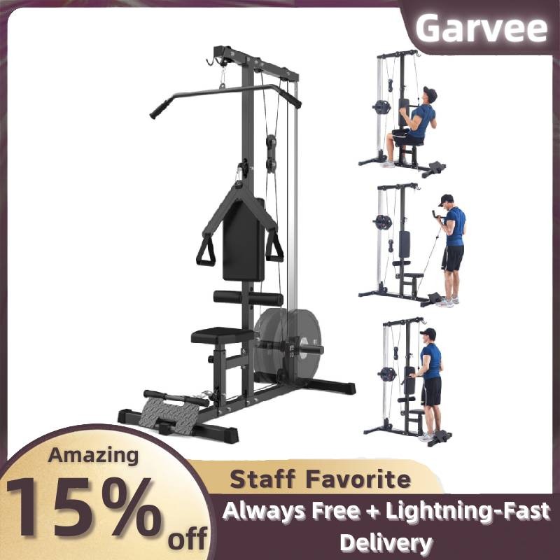 Cable Machine LAT Pulldown Tower High Low Pulley Stations Leg Support Tricep Wor