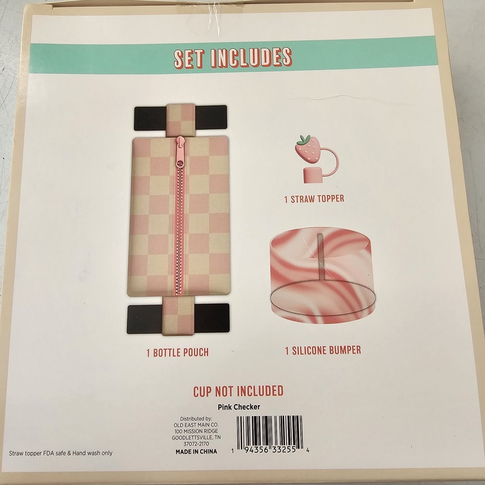 Strawberry Swirl Hydration Accessory Set for Water Bottles