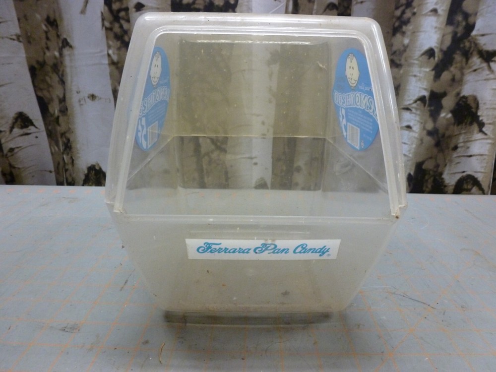 (E) VTG EMPTY Lemon Head Pan Ferrara Candy Counter Jar, Plastic Container
