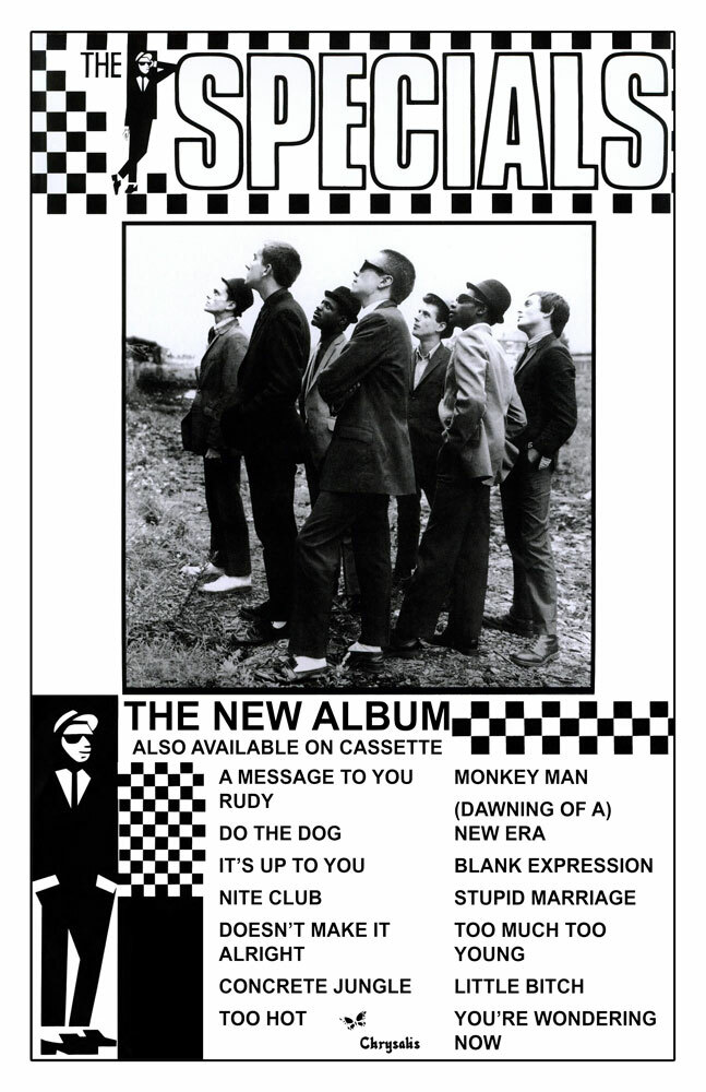 THE SPECIALS REPLICA 1979 RECORD RELEASE POSTER