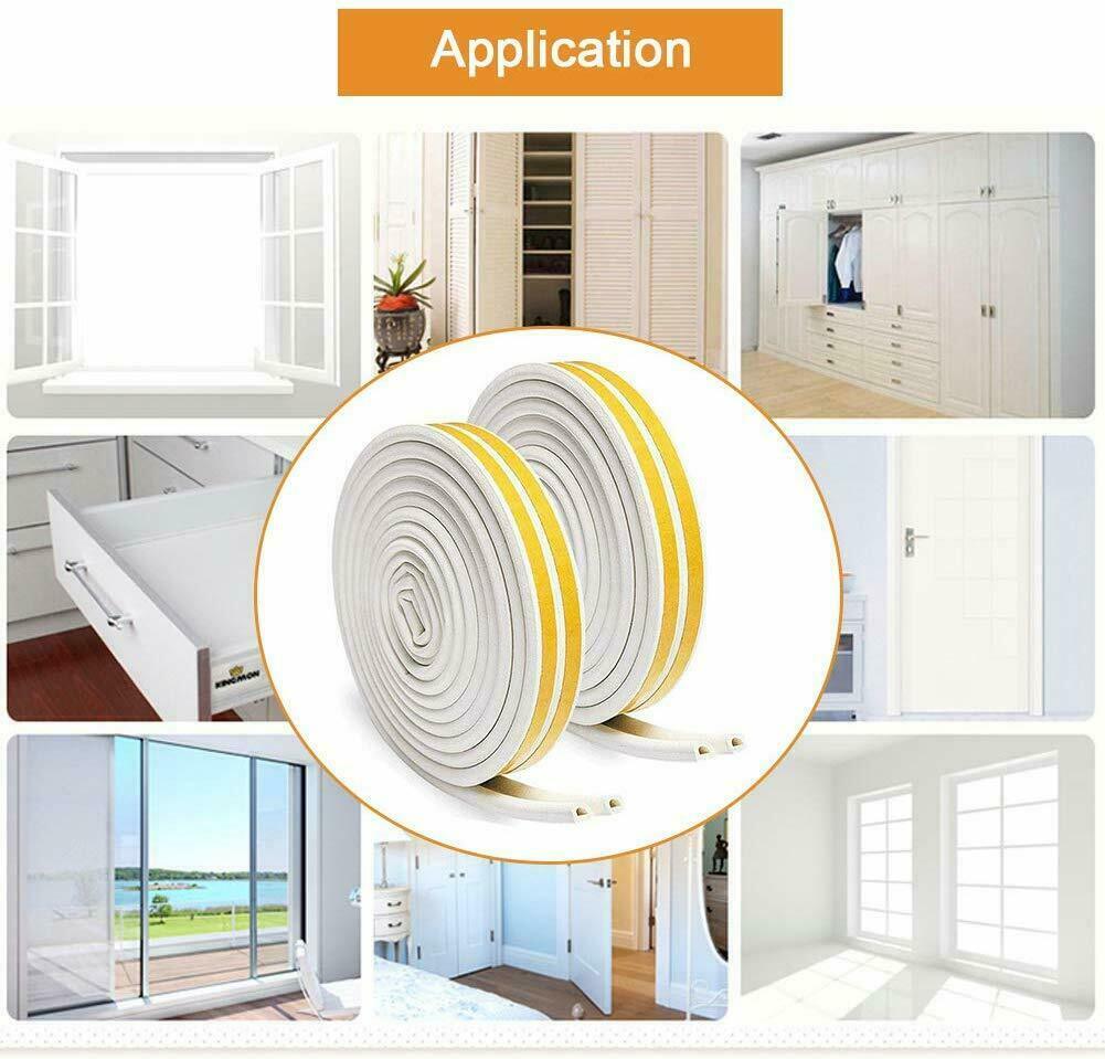 66ft Weather Stripping Door Seal Self Adhesive Foam Weatherproof Door Stopper