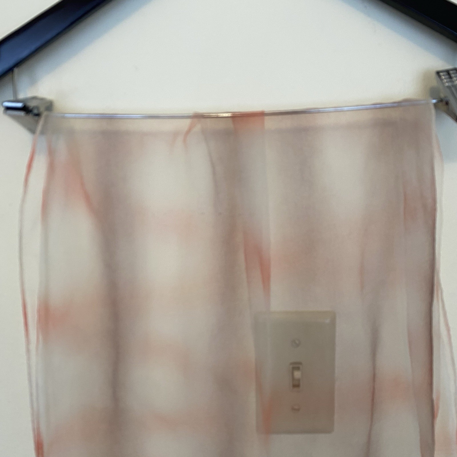 Vintage Orange & White Striped Sheer Womens Scarf Georgette