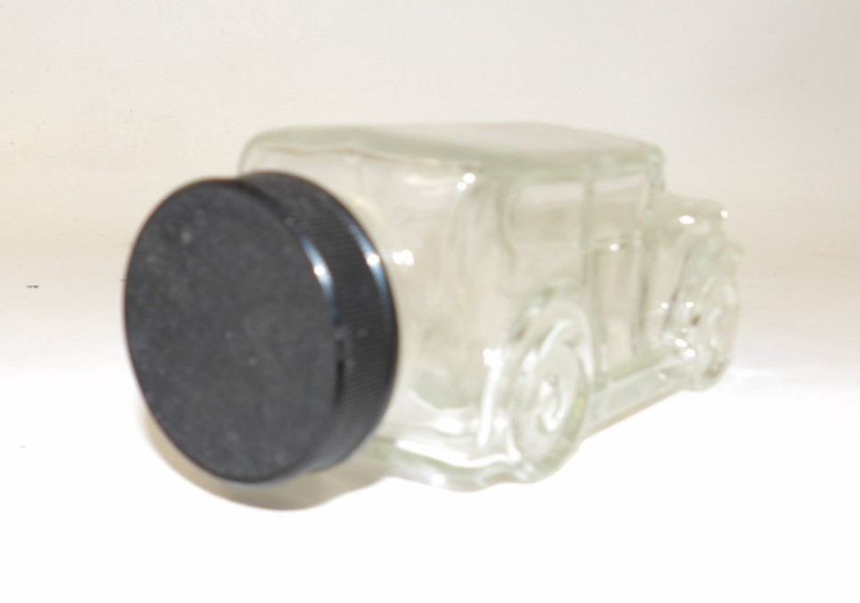 Old Glass Car Candy Container with Lid