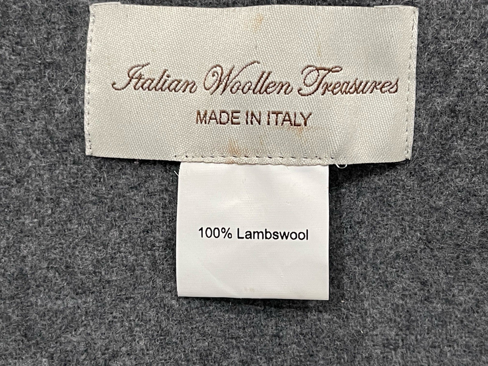 Italian Woollen Treasures 100% Lambwool Scarf Made In Italy Multi Gray 70” X 40”