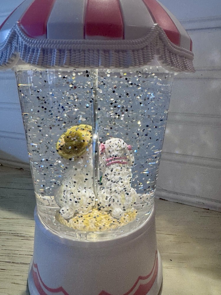 Cracker Barrel LED Poodle Glitter Globe