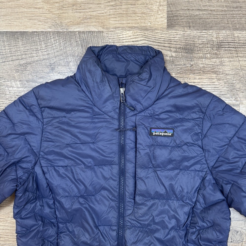 Patagonia Macro Puff Down Jacket Blue Size XS Flaws
