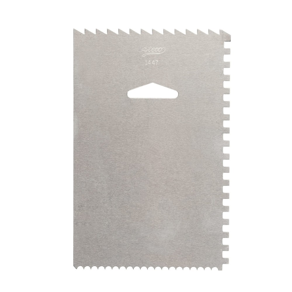 2-Pc Set 3-Sided and 4-Sided Decorating Comb and Icing Smoother Silver