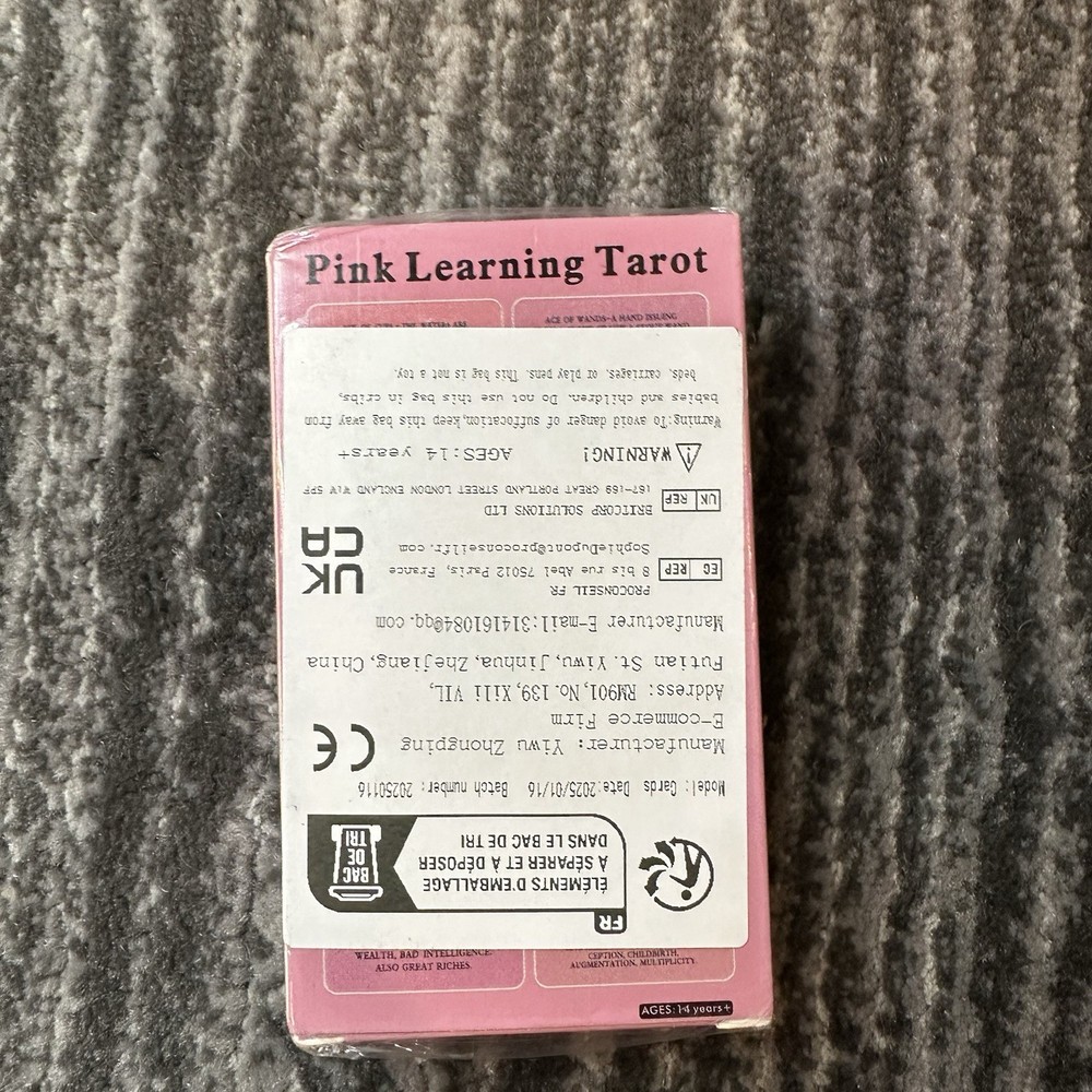 Tarot Cards Pink Learning Deck 78 Oracle Fortune Teller Beginner Digital Guide