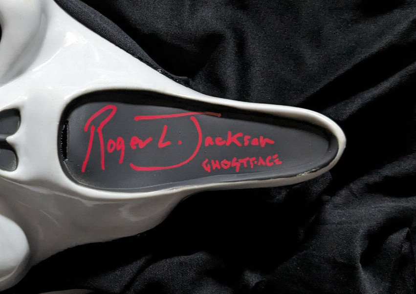 ROGER JACKSON Signed GHOSTFACE MASK Autograph SCREAM JSA COA