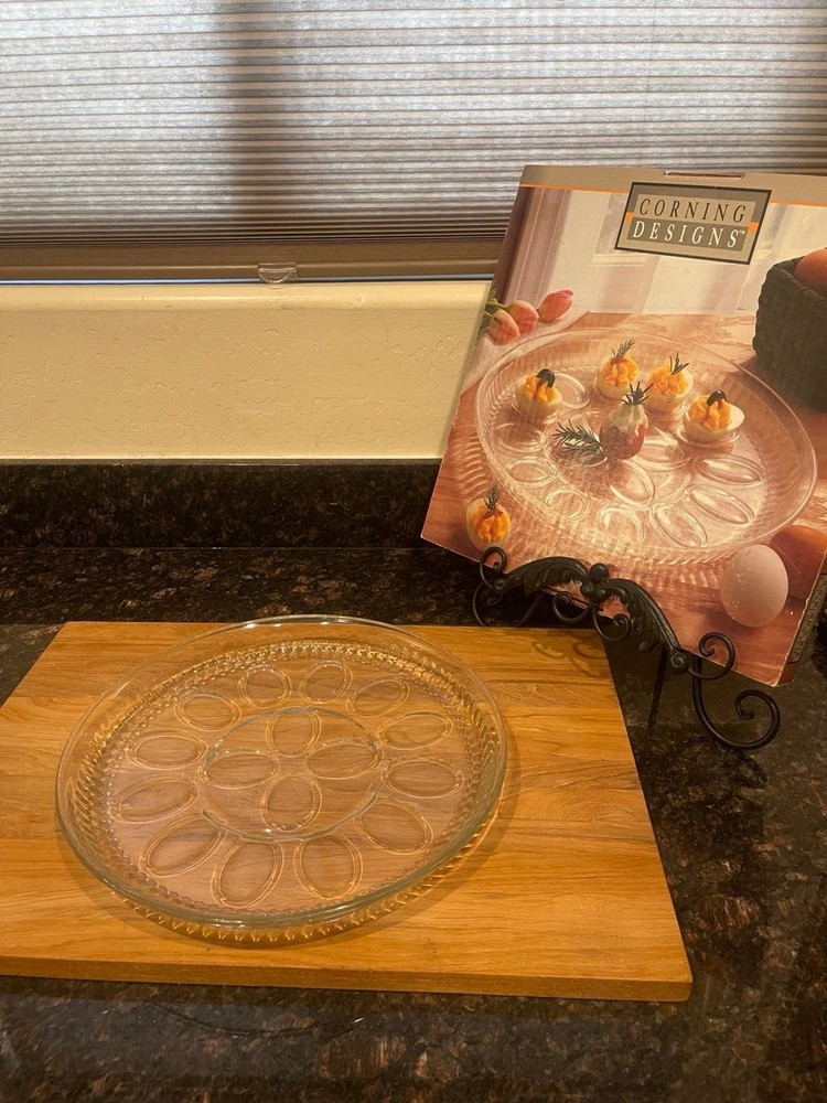 Corning Designs 12.5" Glass Egg Platter