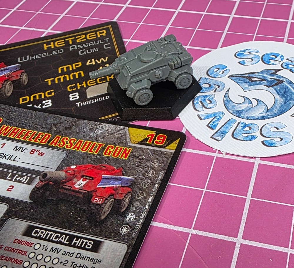 BattleTech Hetzer Tank -- Battlefield Support Rifle & Command Lance + Cards