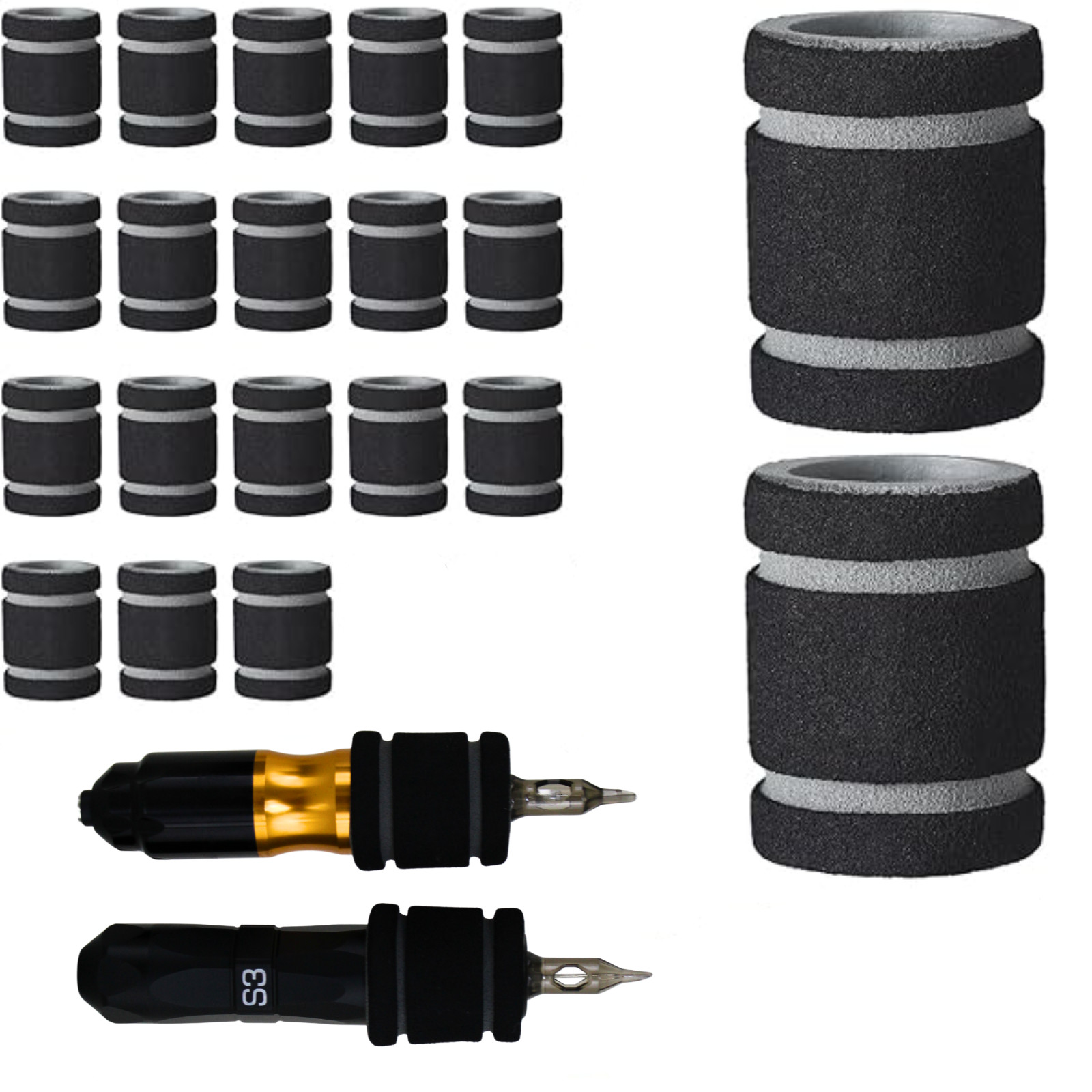 20PCS 25-35MM Tattoo Memory Foam Grip Cover Pen Machine Grip Cover Disposable
