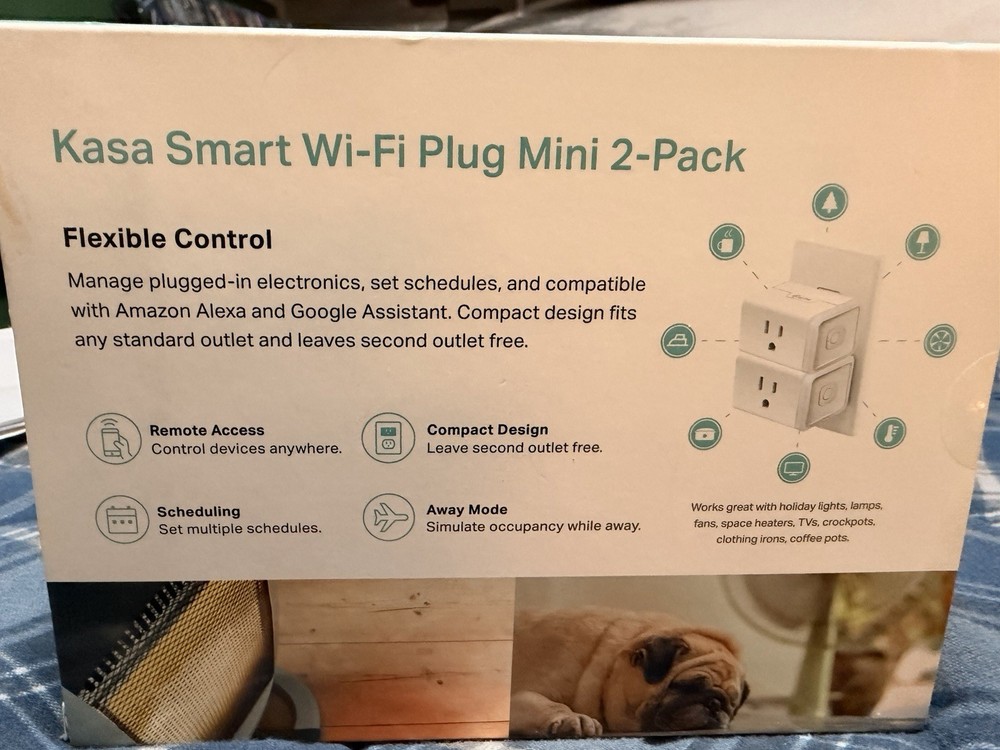 Kasa Smart Wi-Fi Plug Mini 2-Pack/TP-Link HS105 White Open Never Used
