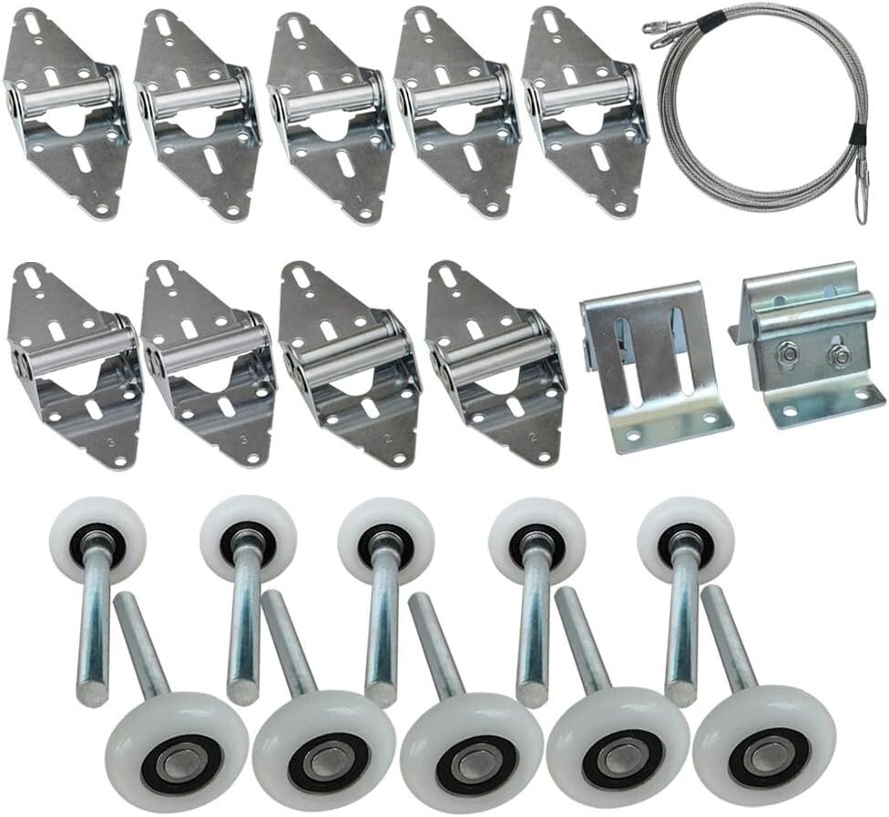 Premium Garage Door Roller/Hinge/Top Bracket/Wire Rope Kit for 7' Height Doors