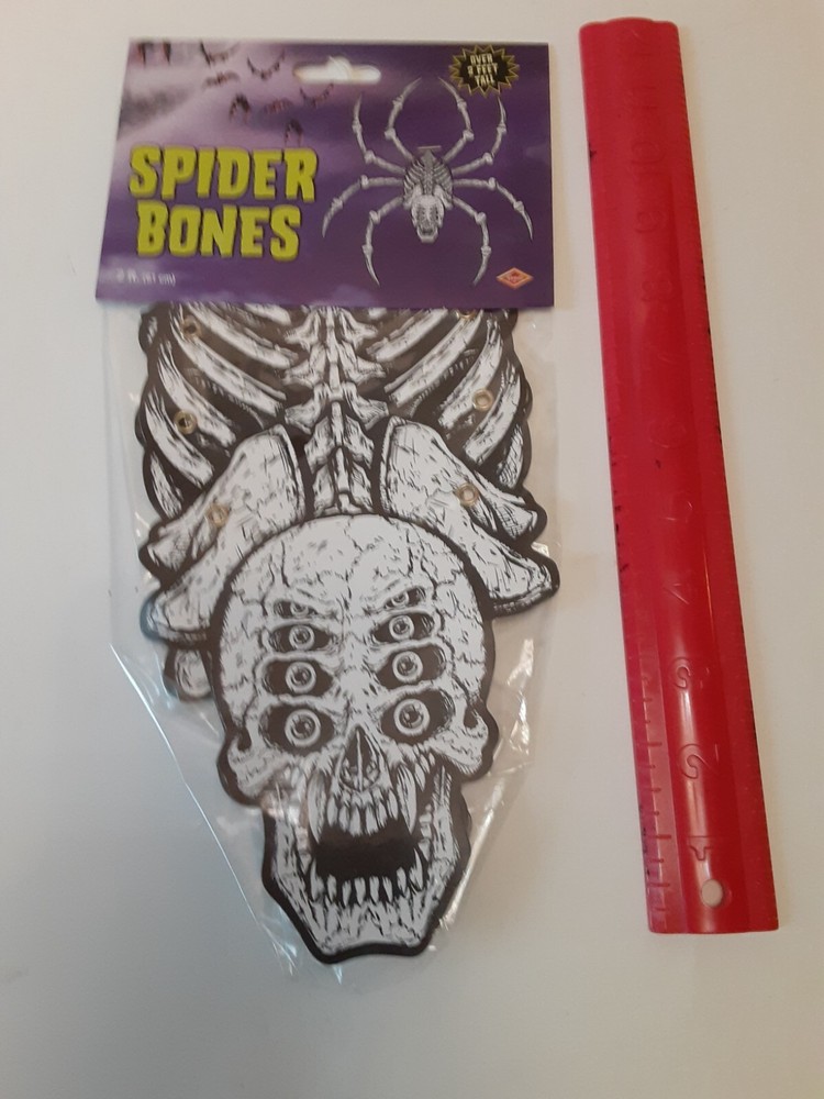 Halloween Beistle Jointed Skeleton Spider Bones Original Unopened Package 2006