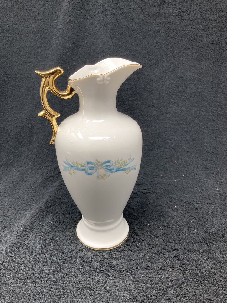 lefton china hand painted Happy Anniversary Ewer