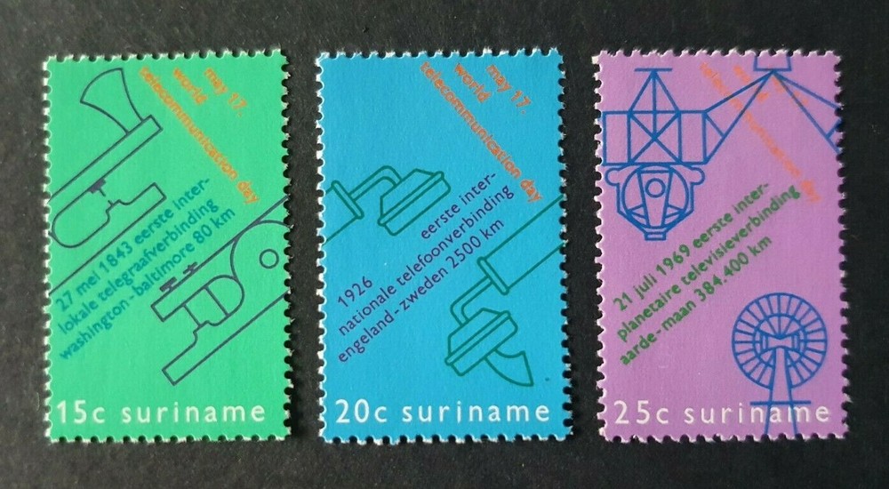 1971 SURINAME NETHERLANDS SET COMMUNICATION DAY VF MNH