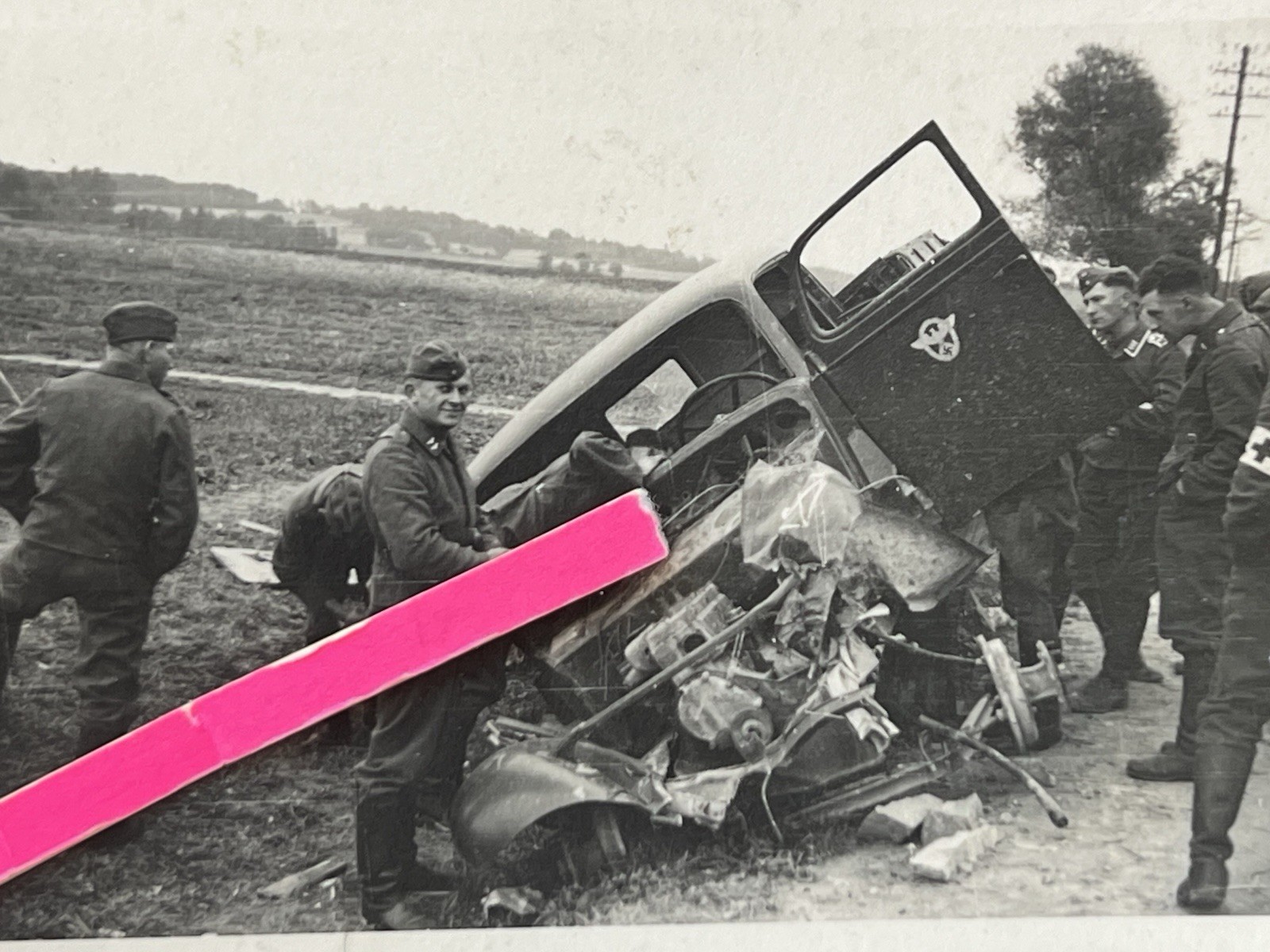 German Photo 1939 angegriffenes Polizei auto Polen Poland Photo album