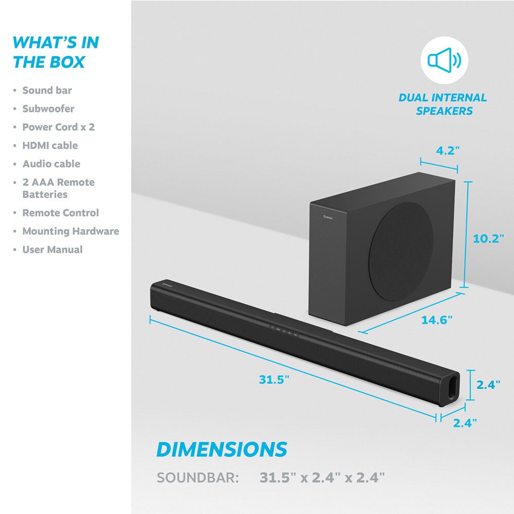 Element Electronics ESBAE21 2.1 Sound Bar & Subwoofer