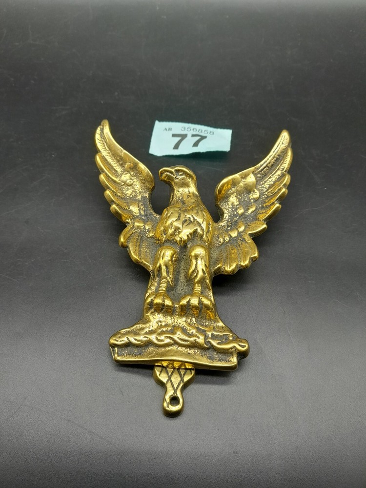 Antique cast solid brass eagle front door knocker 13.5 x 10.5cm #77