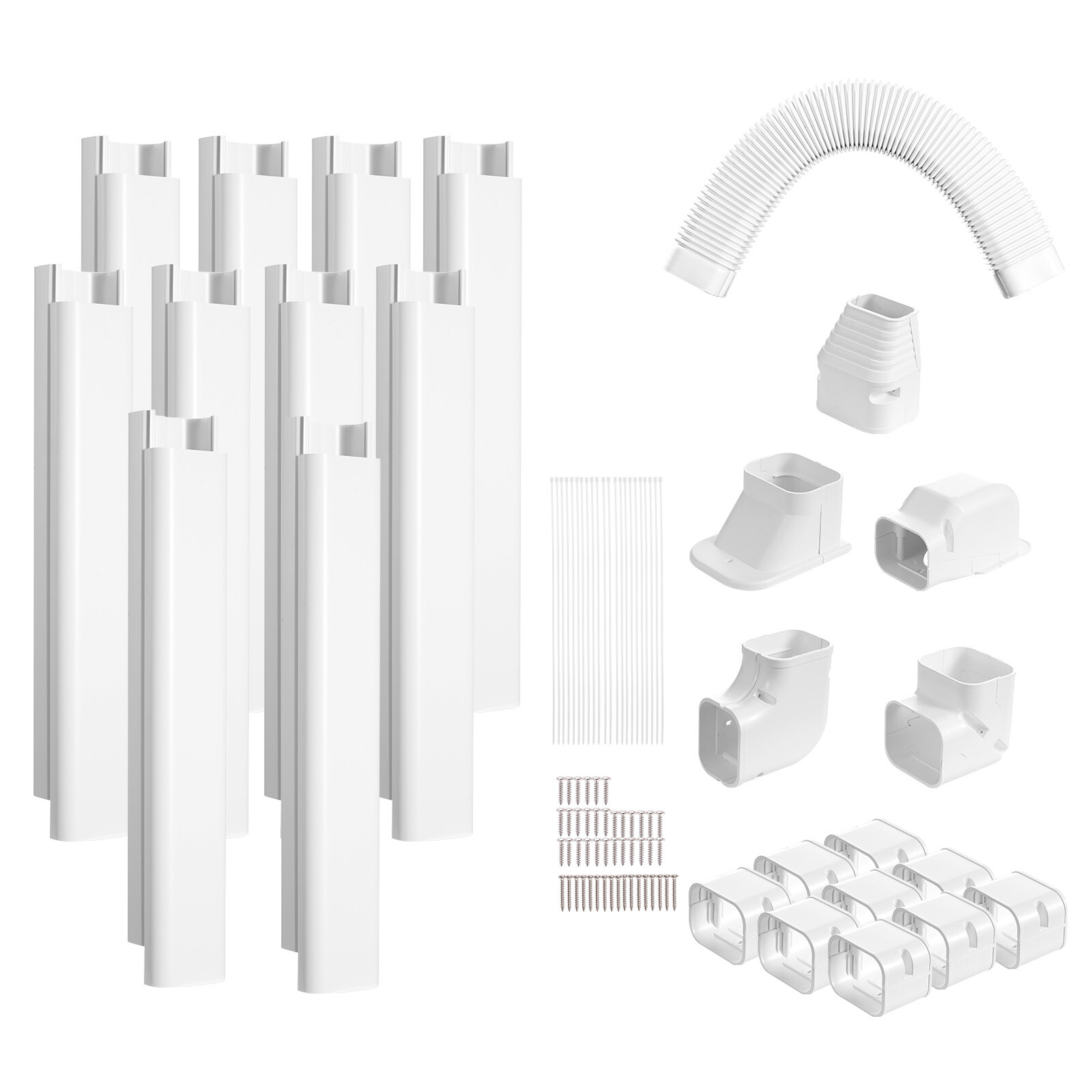 3" W 17.7ft Line Set Cover Kit for Mini Split Central Air Conditioner Decorative