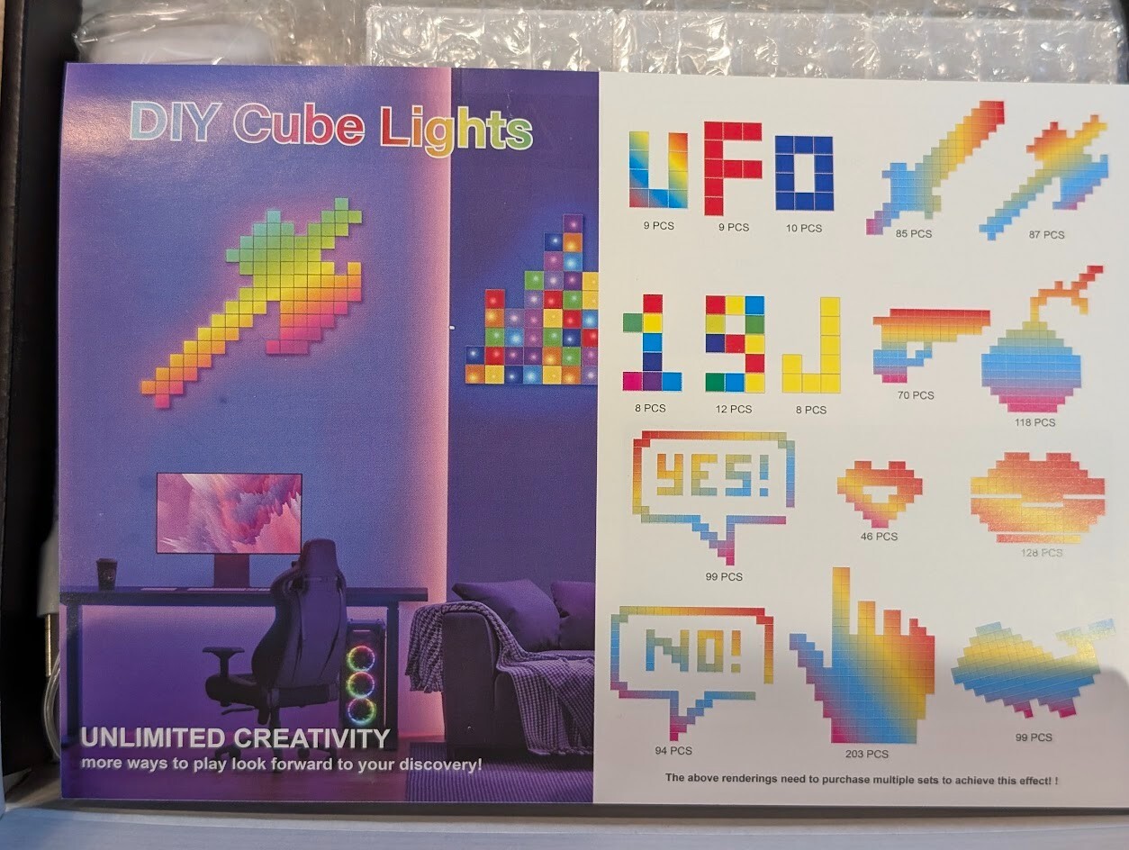 9 Pack Wall Light RGB Panel Smart APP Mini Square RGB Lights Smart LED White