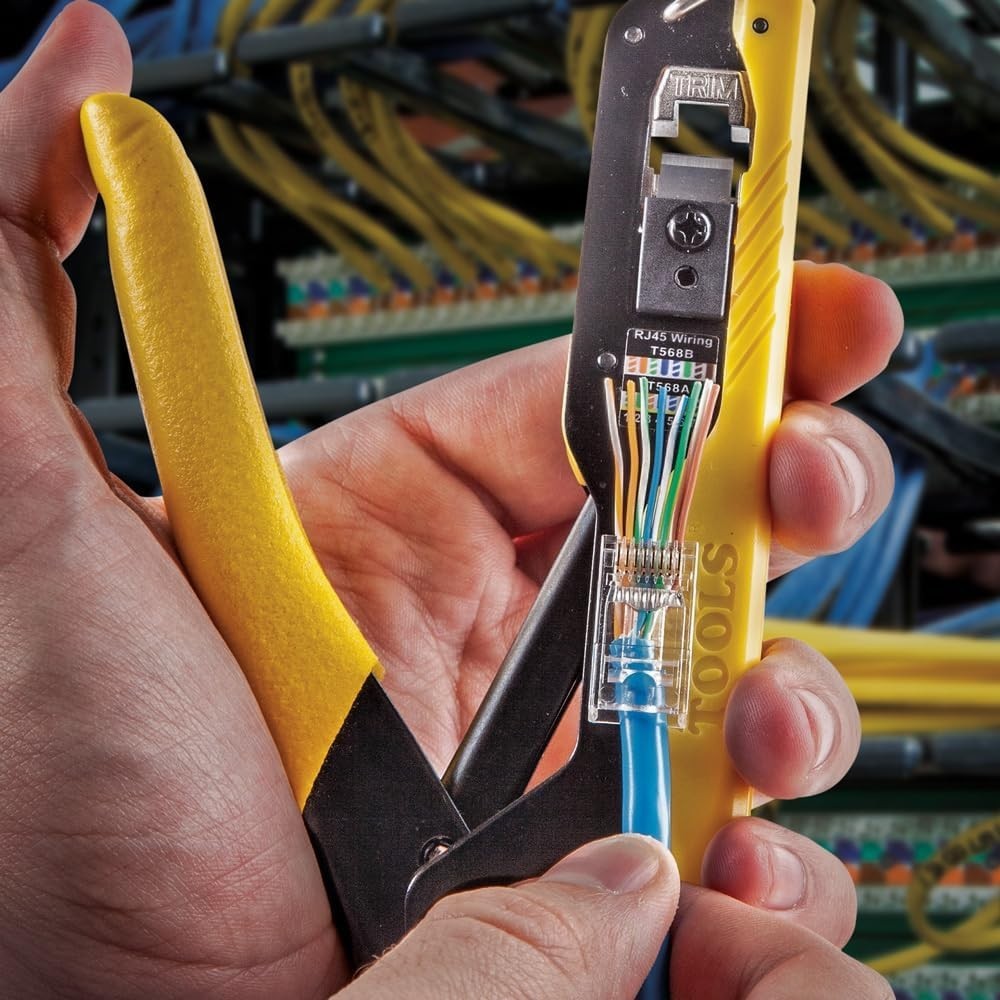 Ethernet Cable Tester and Crimper Kit, Pass-Thru Technology, Includes Connectors