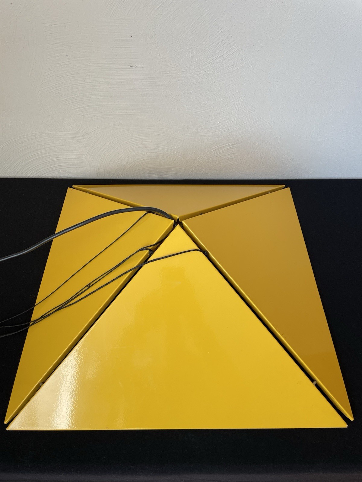 Vintage Hanging Lamp by Rodney Kinsman for Bieffeplast Postmodern Italy yellow