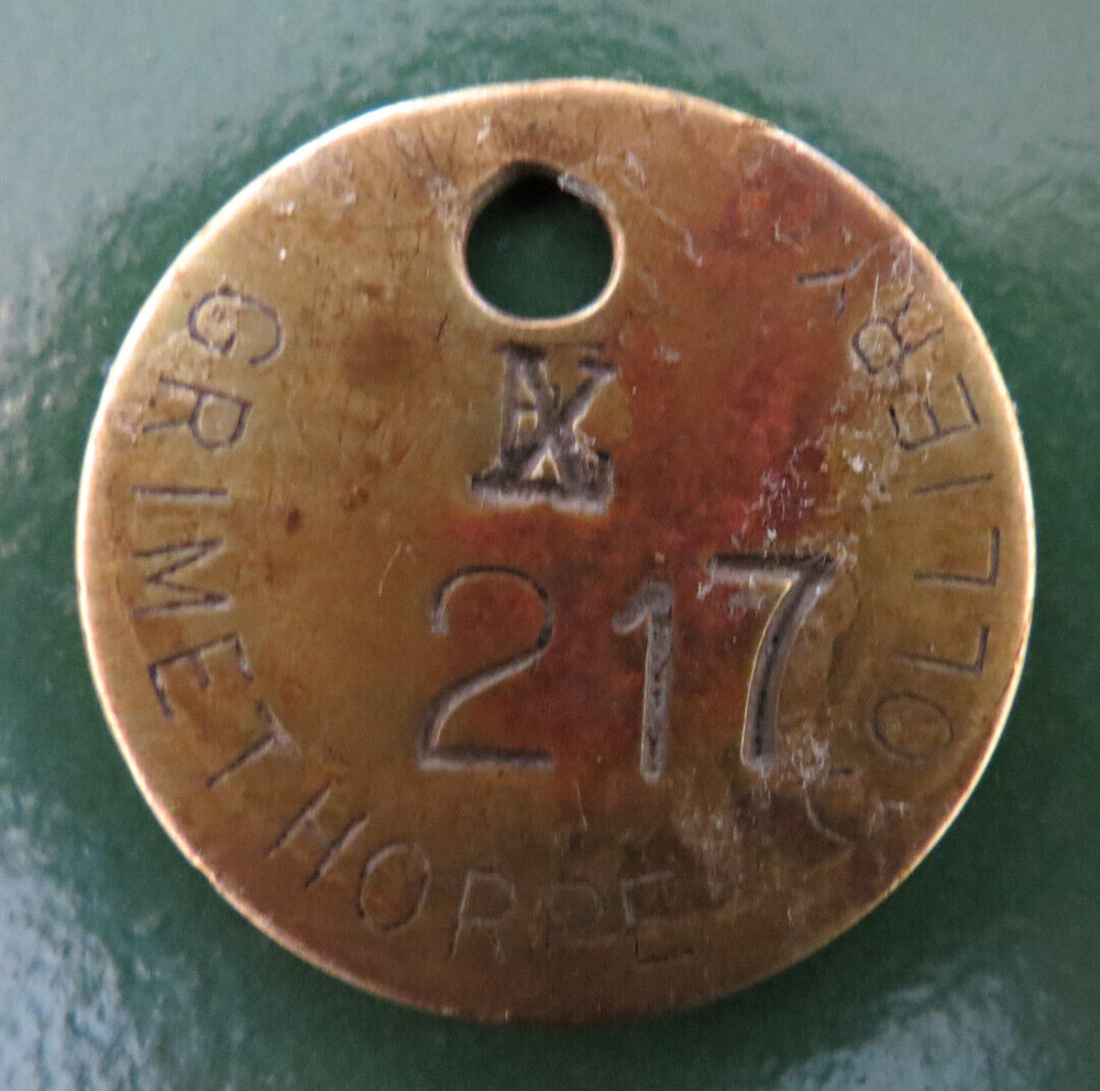 GRIMETHORPE Colliery Pit Check Tally - marked GRIMETHORPE COLLIERY X 217