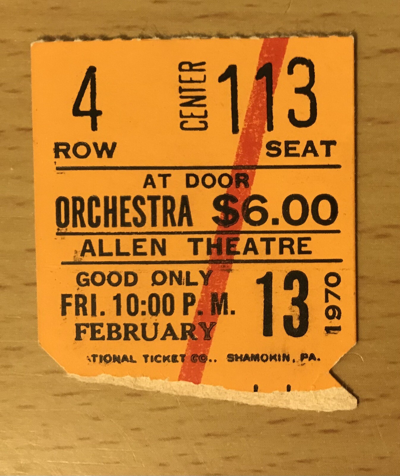 1970 THE DOORS ROADHOUSE BLUES TOUR CLEVELAND LATE SHOW 2/13 CONCERT TICKET STUB