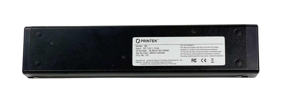 Printek 93860 I80 Direct Thermal 8" printer USB Without Battery