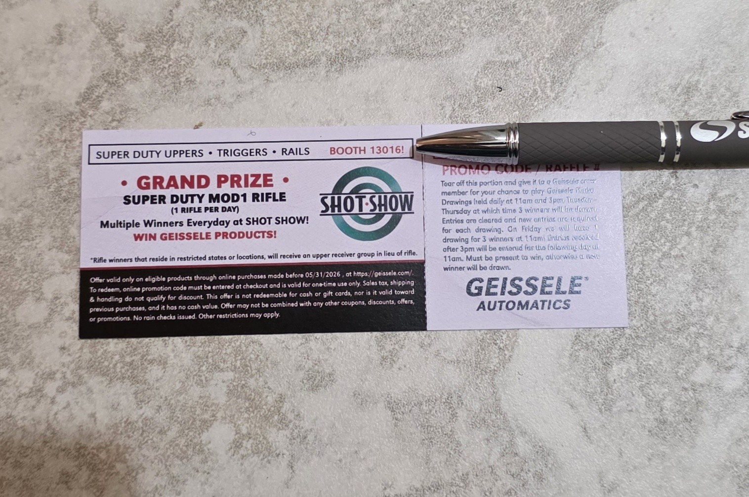 Shot Show 2026 GEISSELE Discount Code Card 35% Off WILL SEND CODE ASAP