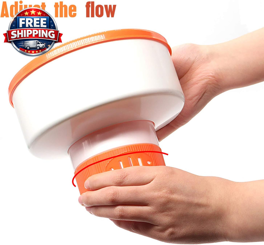 Pool Chlorine Floater, 7" Diameter Floatation Device Can Accommodate 3" Tablet C