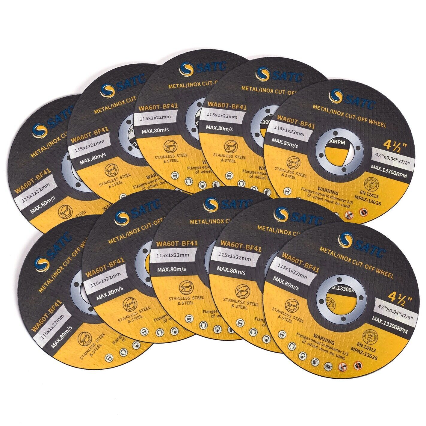 500 Pcs 4-1/2" x .040" x 7/8" Cut off Wheels Stainless Steel Metal Cutting Discs