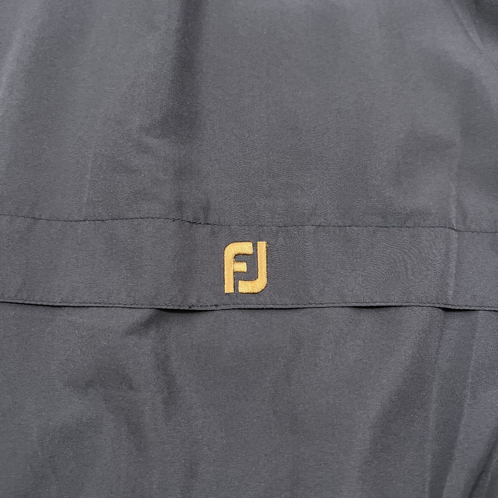 DryJoys FootJoy Mens Jacket Large Black Performance Rain Houndstooth Zip Snap