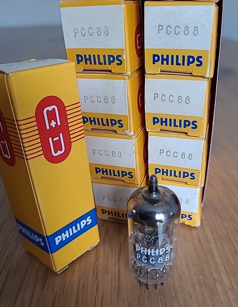 Philips PCC88 O-getter 7DJ8 new (7V ECC88) silver shield tubes tubes