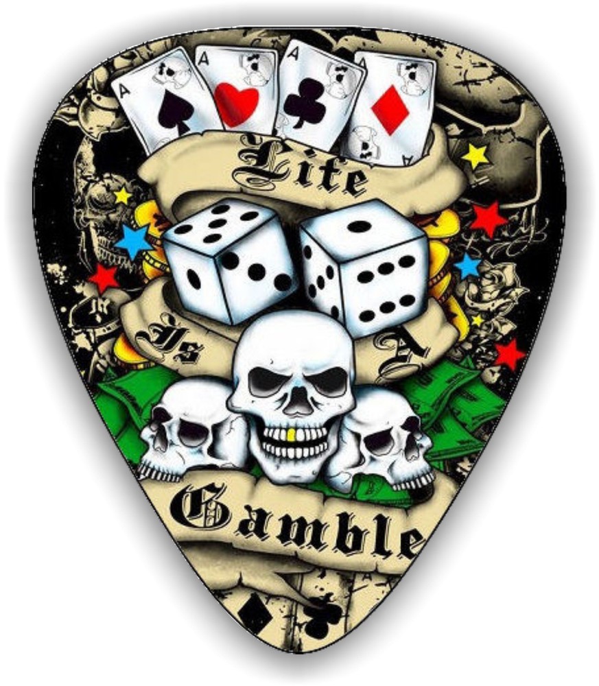 10 TATTOO POKER ~ GUITAR PICKS ~ PLECTRUMS *Printed Both Sides*