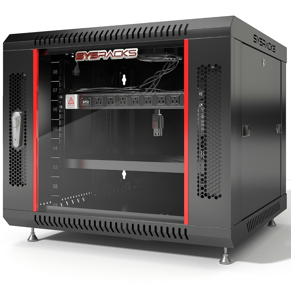 Sysracks 9U Wall Mount Network Data IT Server Cabinet Rack Lockable