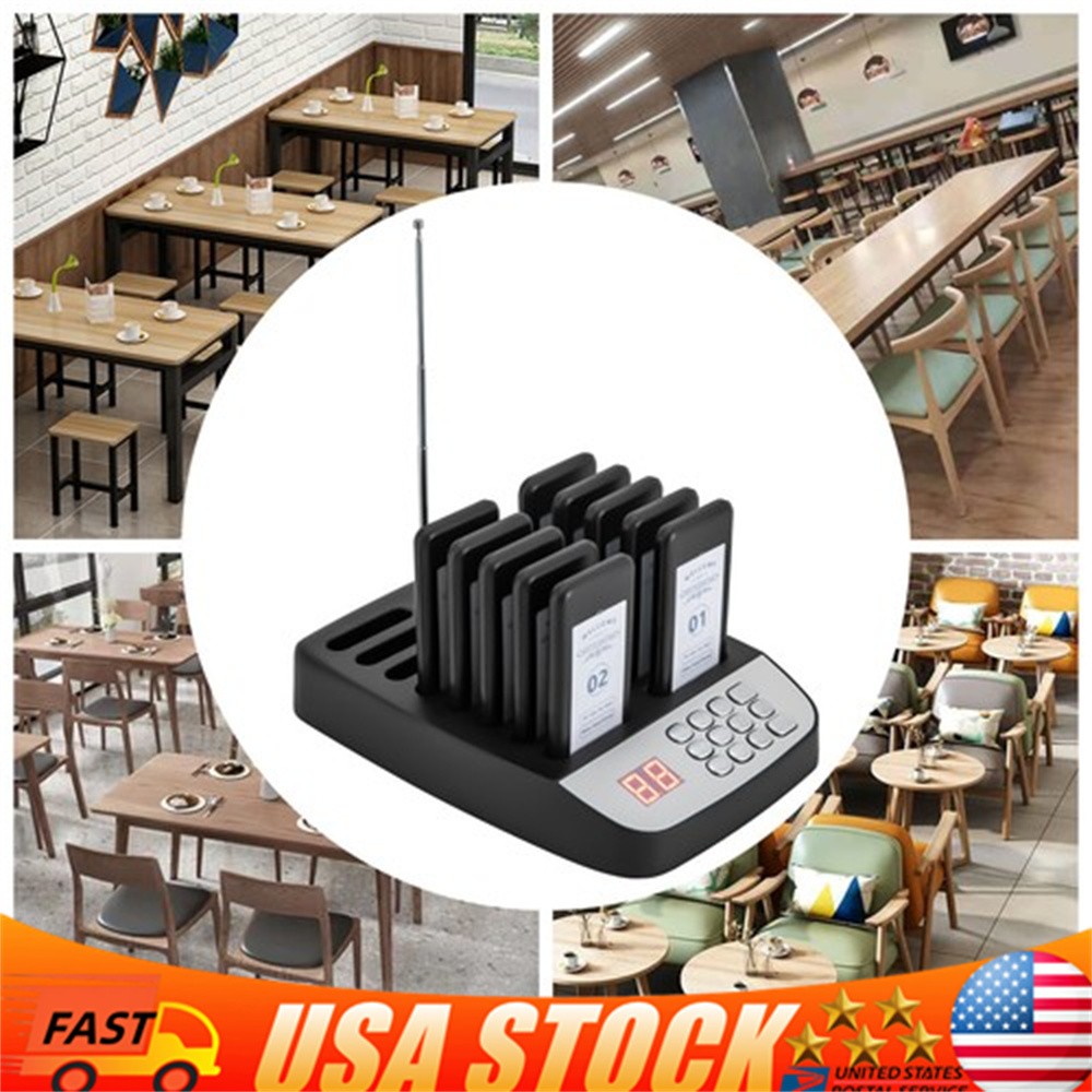 Restaurant Wireless Paging Queuing Calling System,10 Call Coaster Pagers Guest